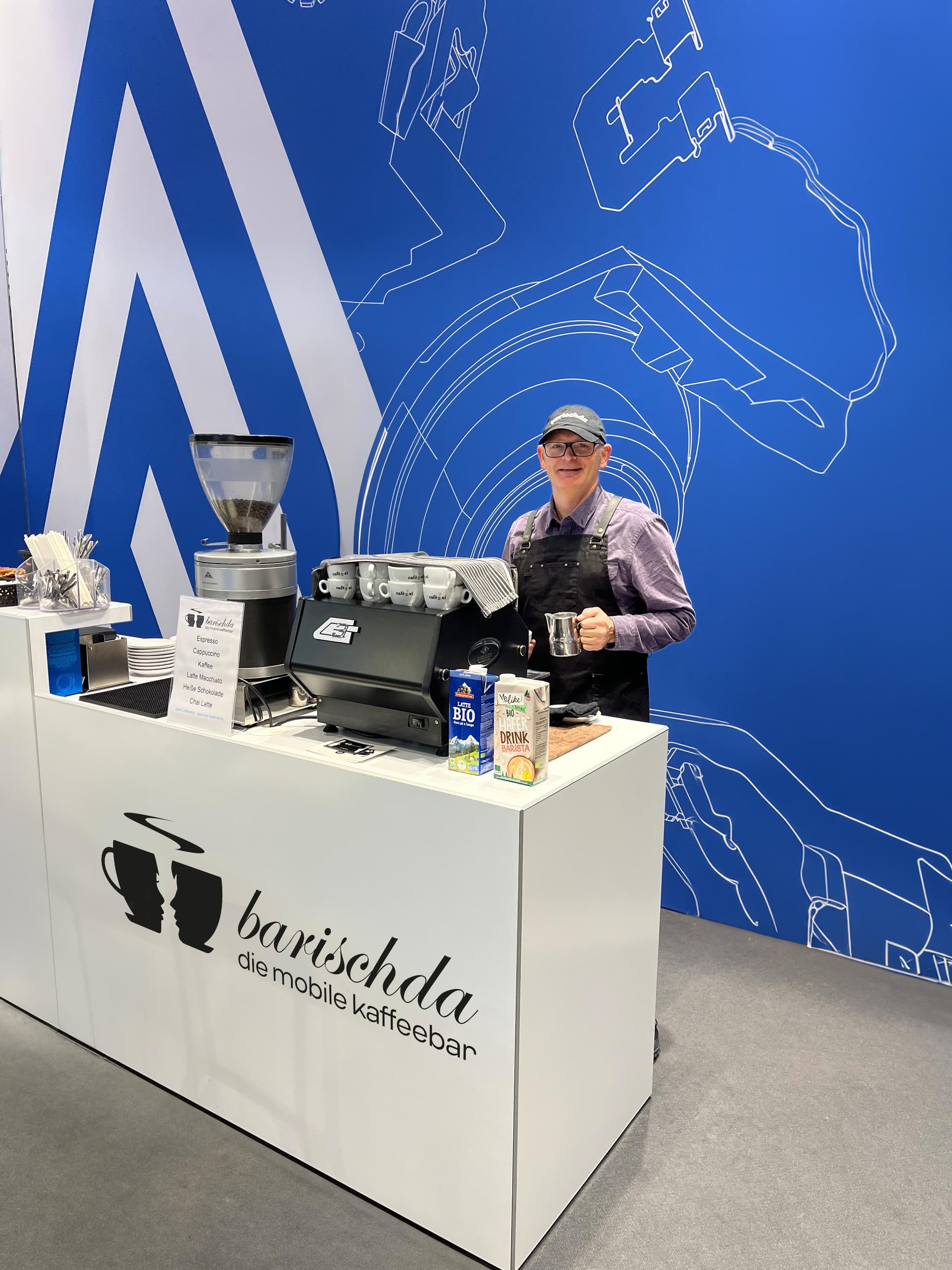 Premium Kaffeebar Setup auf Messestand